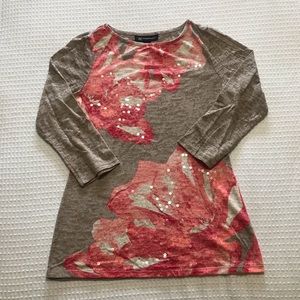 INC Floral Sequined Top - Small